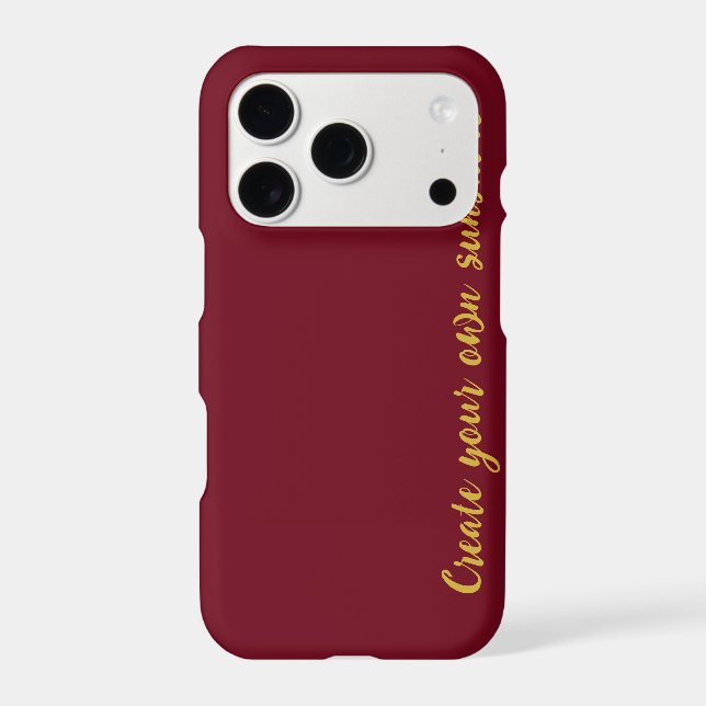 Luxury Gold Initial Monogram Burgundy Red Iphone Case (Back)