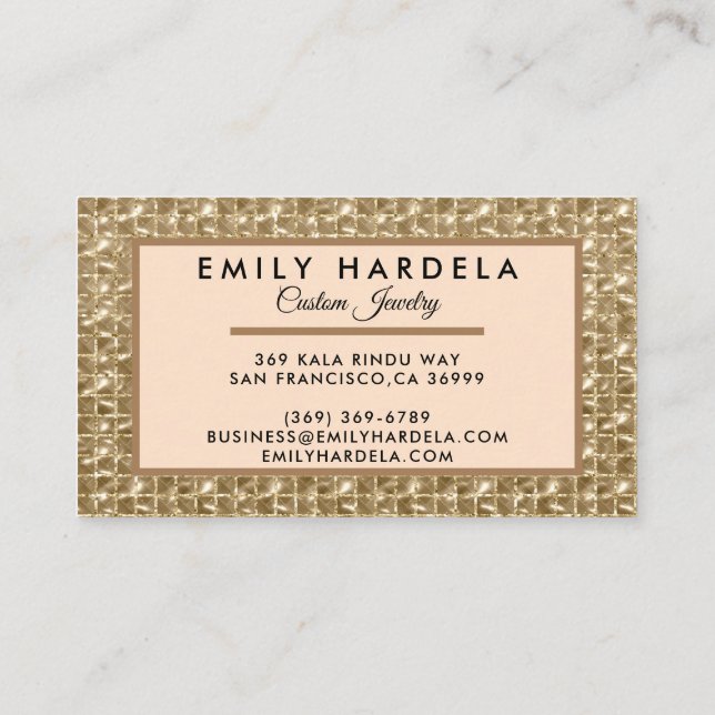 Luxury Gold Jewelry Business Card (Back)