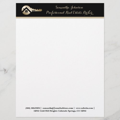 Luxury Gold Key Realtor Professional Letterhead