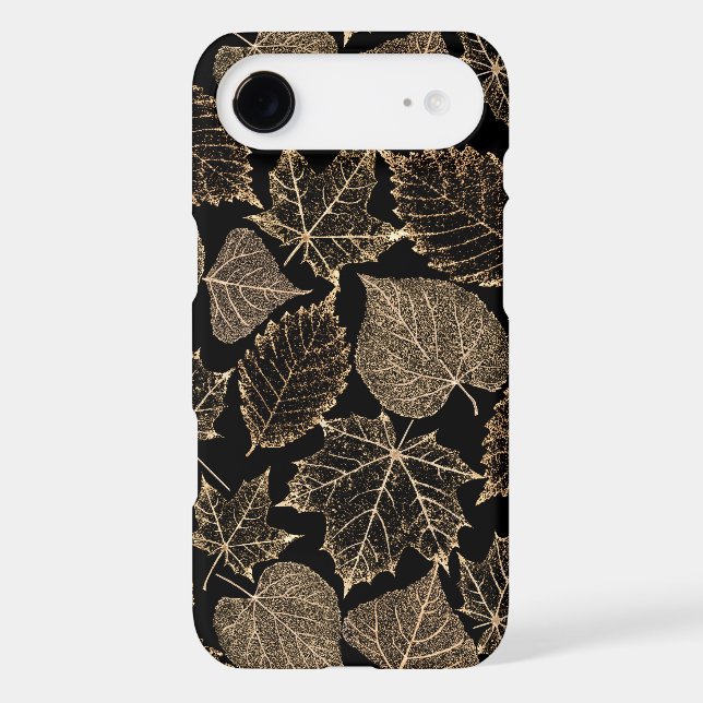 Luxury Gold Leaf Seamless Pattern iPhone Case (Back)