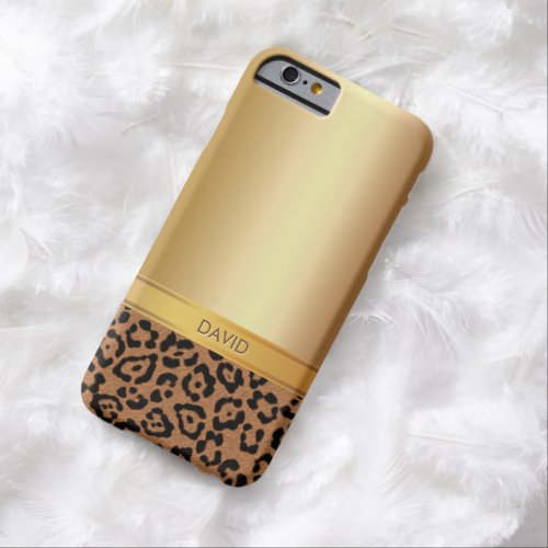 Luxury Gold  Leopard Custom Name iPhone 6 case
