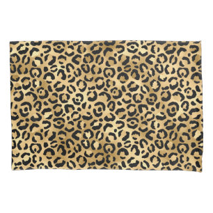 Luxury Gold Leopard Print-Cozy Glam Animal Pattern Pillow Case