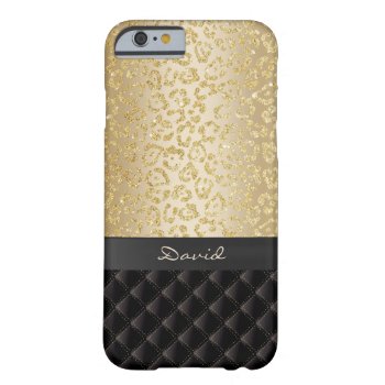 Luxury Gold Leopard Print Custom Name Barely There Iphone 6 Case by caseplus at Zazzle