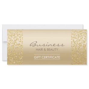 Luxury Gold Leopard Print Salon Gift Certificates