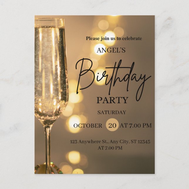 Luxury Gold Lights Birthday Invitation (Front)