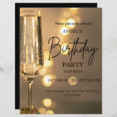 Luxury Gold Lights Birthday Invitation (Front/Back)