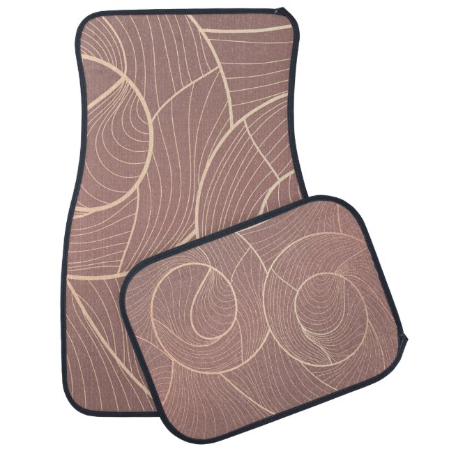 Luxury Gold Lines Pattern Background Car Floor Mat (Set)