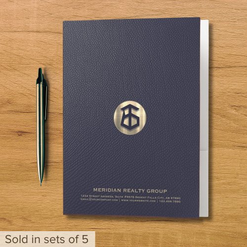 Luxury Gold Logo Real Estate Pocket Folder