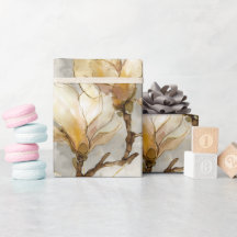 Luxury Gold Magnolia Pearl Watercolor Pattern