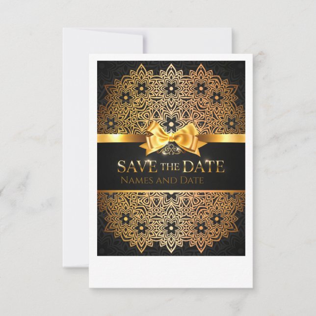 Luxury Gold Mandala Save the Date Invitation  (Front)