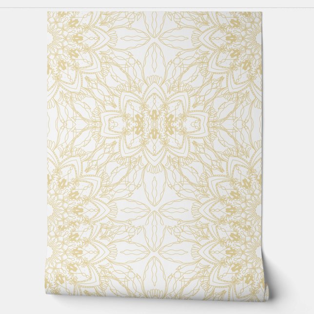 Luxury Gold Mandala Seamless Wallpaper  (Unrolling)