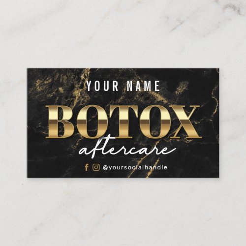Luxury Gold Marble Botox Aftercare Card