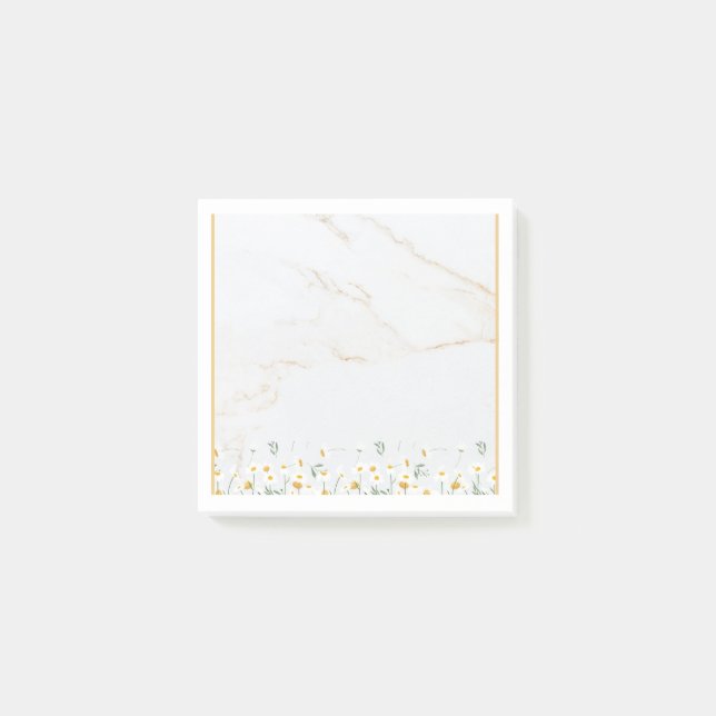 Luxury Gold Marble Daisy Notes Block (Front)