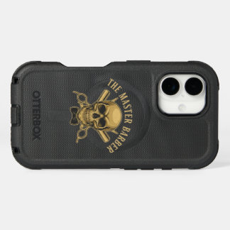 Luxury Gold Master Barber Skull iPhone 16 Case
