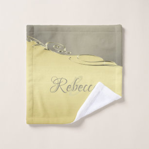 Luxury gold metal decorative on gold and silver bath towel set