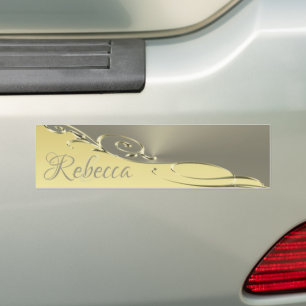 Luxury gold metal decorative on gold and silver bumper sticker