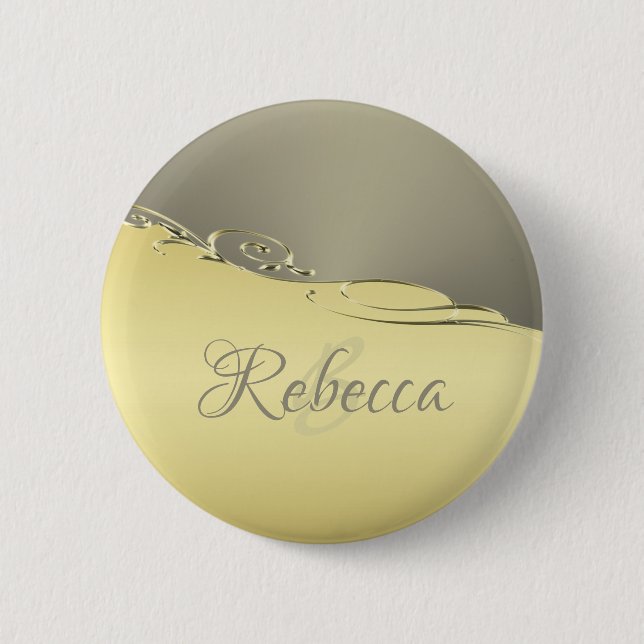 Luxury gold metal decorative on gold and silver button (Front)
