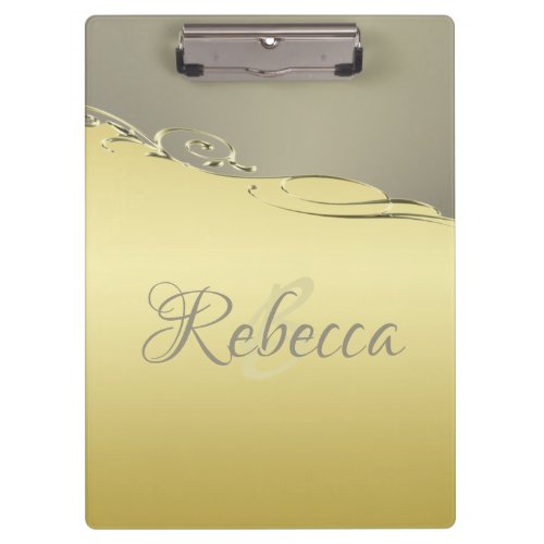 Luxury gold metal decorative on  gold and silver clipboard