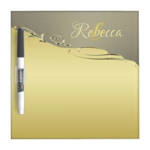 Luxury gold metal decorative on gold and silver dry erase board