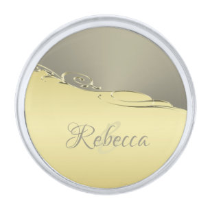 Luxury gold metal decorative on gold and silver finish lapel pin