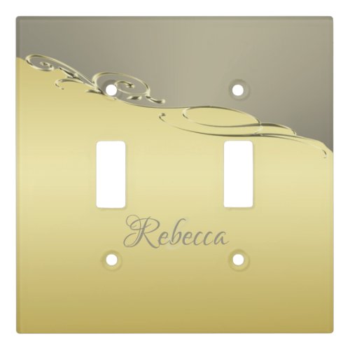 Luxury gold metal decorative on gold and silver light switch cover