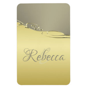 Luxury gold metal decorative on gold and silver magnet