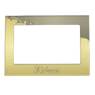 Luxury gold metal decorative on gold and silver magnetic frame