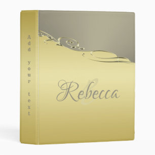 Luxury gold metal decorative on gold and silver mini binder