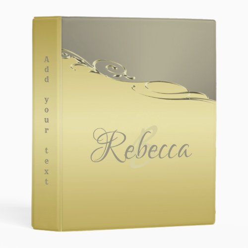 Luxury gold metal decorative on gold and silver mini binder