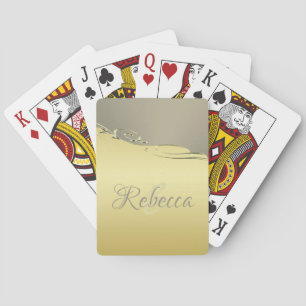 Luxury gold metal decorative on gold and silver poker cards