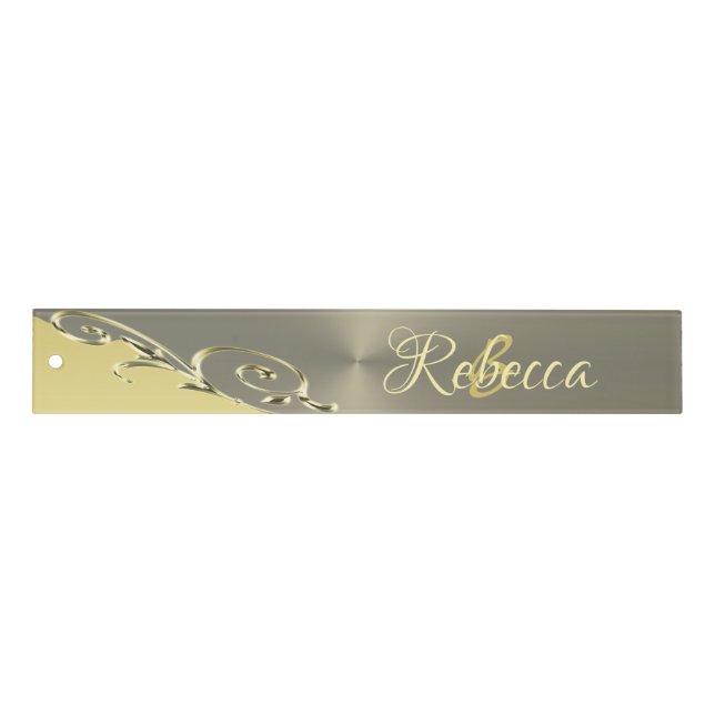 Luxury gold metal decorative on gold and silver ruler (Front)