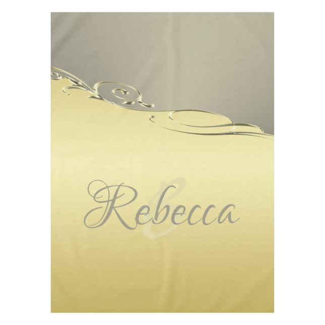 Luxury gold metal decorative on gold and silver tablecloth (Front)