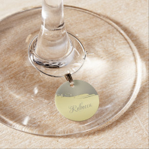 Luxury gold metal decorative on gold and silver wine charm