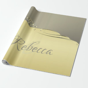 Luxury gold metal decorative on gold and silver wrapping paper