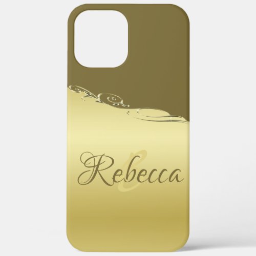 Luxury gold metal decorative on Military gold  iPhone 12 Pro Max Case