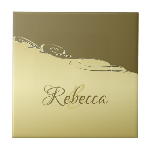 Luxury gold metal decorative on Military gold Ceramic Tile (Front)