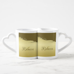 Luxury gold metal decorative on Military gold Coffee Mug Set
