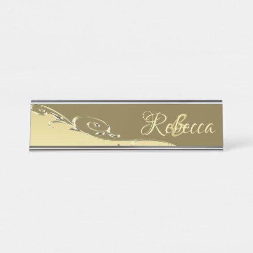 Luxury gold metal decorative on Military gold Desk Name Plate
