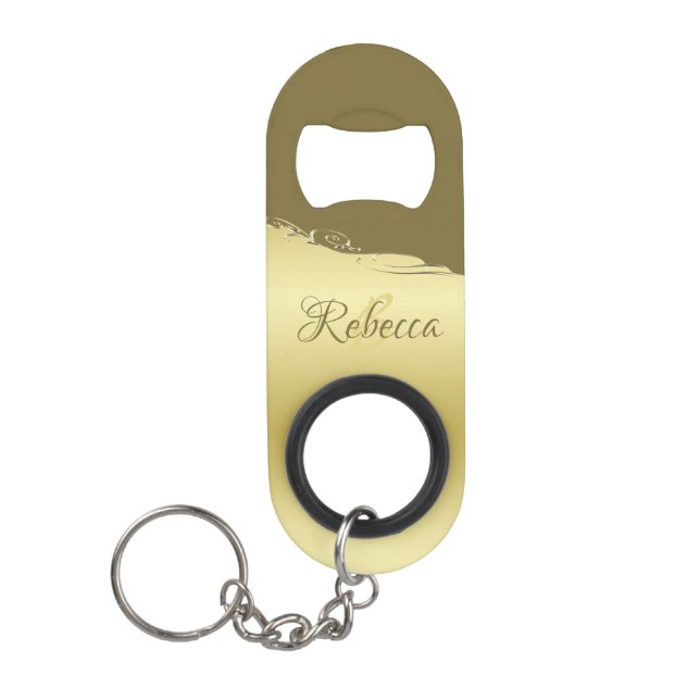 Luxury gold metal decorative on Military gold Keychain Bottle Opener (Front)