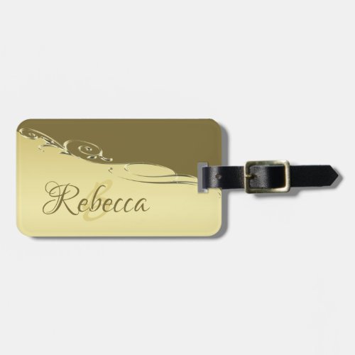 Luxury gold metal decorative on Military gold  Luggage Tag