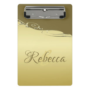 Luxury gold metal decorative on Military gold Mini Clipboard