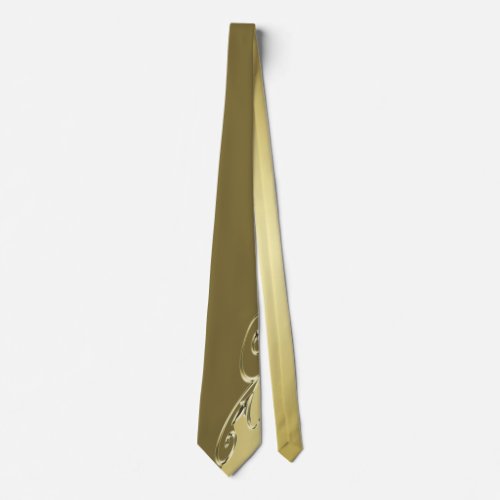 Luxury gold metal decorative on Military gold Neck Tie