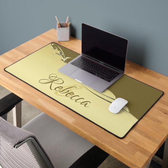 Luxury gold metal decorative on  Military gold Pap Desk Mat (Office 2)