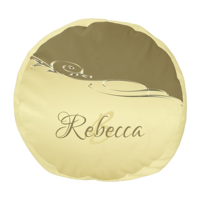 Luxury gold metal decorative on  Military gold Pouf (Top)