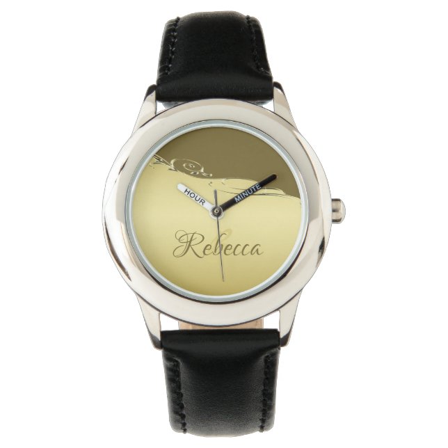 Luxury gold metal decorative on Military gold Watch (Front)