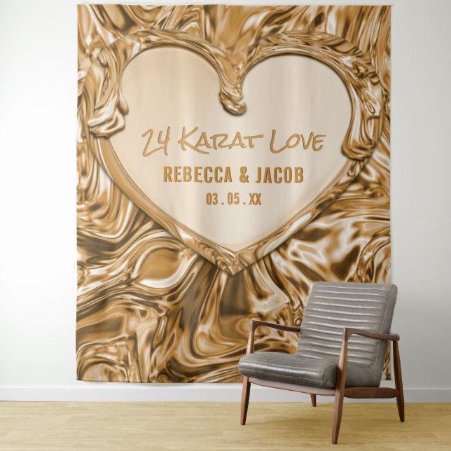 Luxury Gold Metal Heart Backdrop (In Situ)
