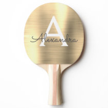 Luxury Gold Metallic Foil Monogram Name Initial Ping Pong Paddle Luxury Gold Metallic Foil Monogram Name Initial Ping Pong Paddle
