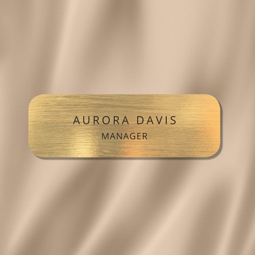 Luxury Gold Metallic Modern Business Name Tag