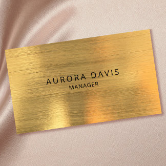 Luxury Gold Metallic Modern Minimalist Business Card