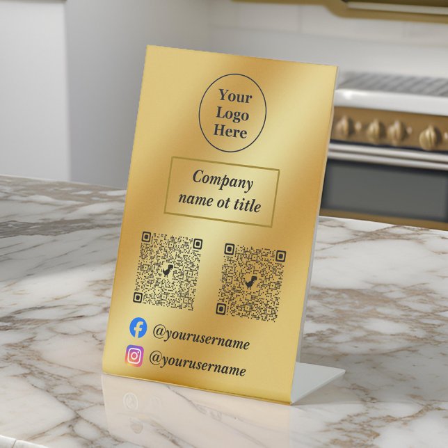 Luxury gold metallic pedestal sign (Creator Uploaded)